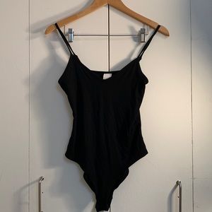 H&M Small Black Jersey Thin Strap Bodysuit